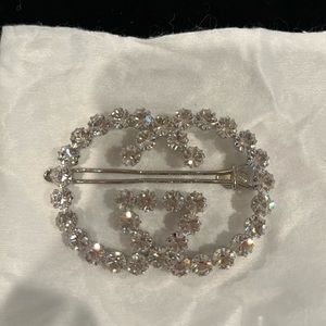 GUCCI Crystal Interlocking G hair clip